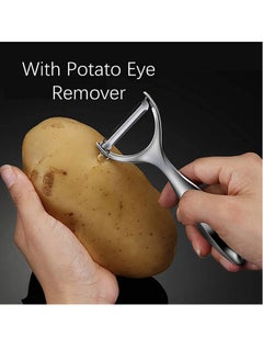 GUSGU Vegetable Peeler for Kitchen 2pcs, Fruit, Carrot, Veggie, Potatoes Peeler, Y-Shaped and I-Shaped Stainless-Steel Multi-Function Set Peelers, Non-Slip Handle & Sharp Blade, Good Durable  - Image 4
