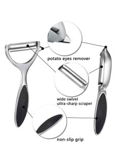 GUSGU Vegetable Peeler for Kitchen 2pcs, Fruit, Carrot, Veggie, Potatoes Peeler, Y-Shaped and I-Shaped Stainless-Steel Multi-Function Set Peelers, Non-Slip Handle & Sharp Blade, Good Durable  - Image 2
