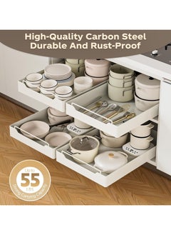YQbest Pull Out Cabinet Organizer Kitchen Storage Organizer, Slide Out Cabinet Drawer Organizer, Heavy Duty Kitchen Cabinet Organizers and Storage, Multifunction Pull Out Drawers for Kitchen Cabinet Pantry 1pcs  - Image 4