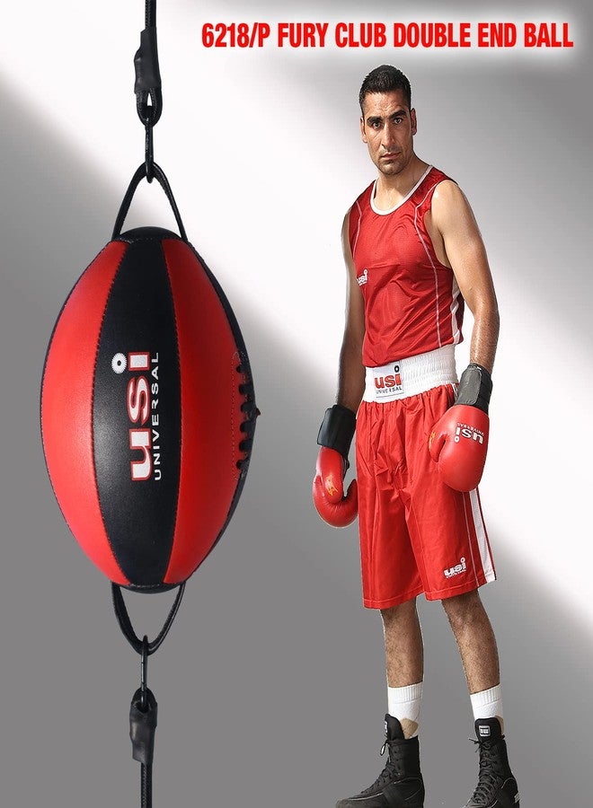 USI UNIVERSAL Speed Ball, Leather Boxing Speed Ball, 6218/P Fury Split Club Double End Ball, Double End Punching Ball for Men & Women with Height 26cm and Diameter 23cm - Image 2