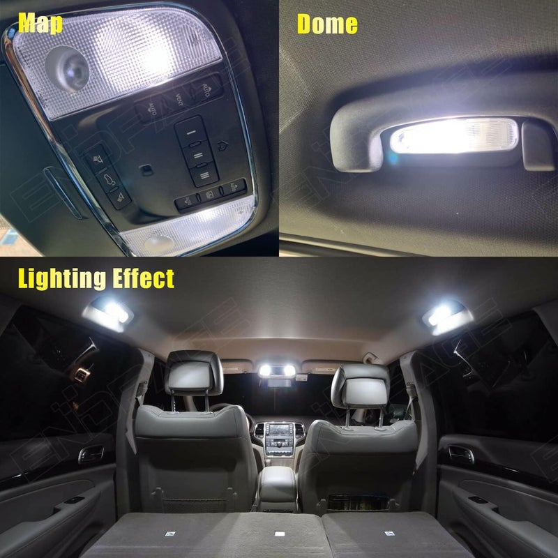 ENDPAGE حزمة إضاءة LED داخلية مكونة من 16 قطعة لشاحن دودج 2011 2012 2013 2014 2015 2016 2017 2018 2019 2020 2021، إضاءة LED بيضاء + أضواء لوحة الترخيص، أداة تركيب - Image 4