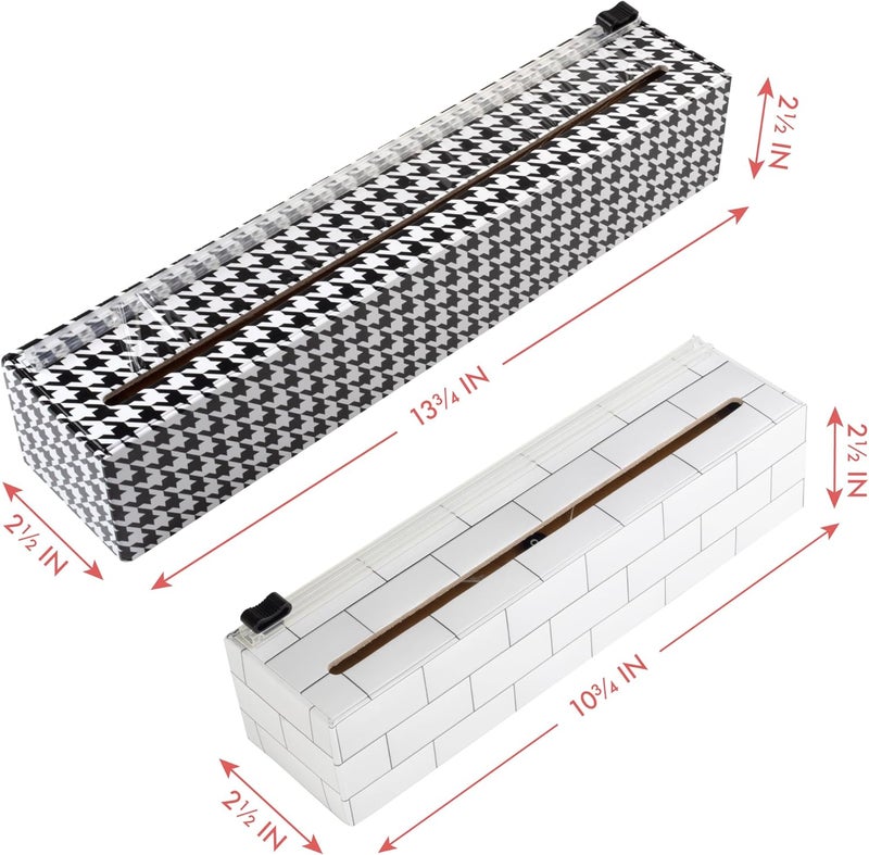 ChicWrap Subway Tile Refillable Plastic Wrap Dispenser - One 9" x 250' Roll of Professional Grade Plastic Wrap - BPA Free and Kosher Certified - Reusable Dispenser w/Slide Cutter - Image 2