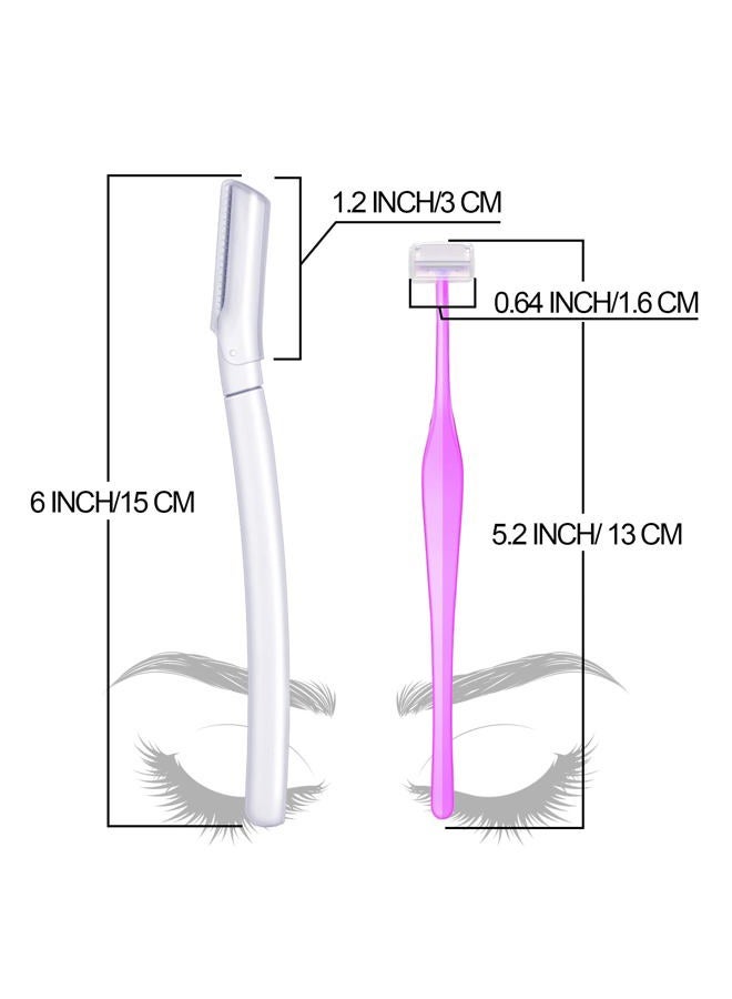 Lothee 20 Pcs Eyebrow Razor for Women T Shaped Dermaplane Face Razor Eyebrow Trimmer Facial Razor with Cover Eyebrow Shaver Face Hair Remover Tool for Women Girls, 2 Style - Image 2