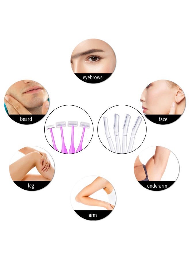 Lothee 20 Pcs Eyebrow Razor for Women T Shaped Dermaplane Face Razor Eyebrow Trimmer Facial Razor with Cover Eyebrow Shaver Face Hair Remover Tool for Women Girls, 2 Style - Image 3