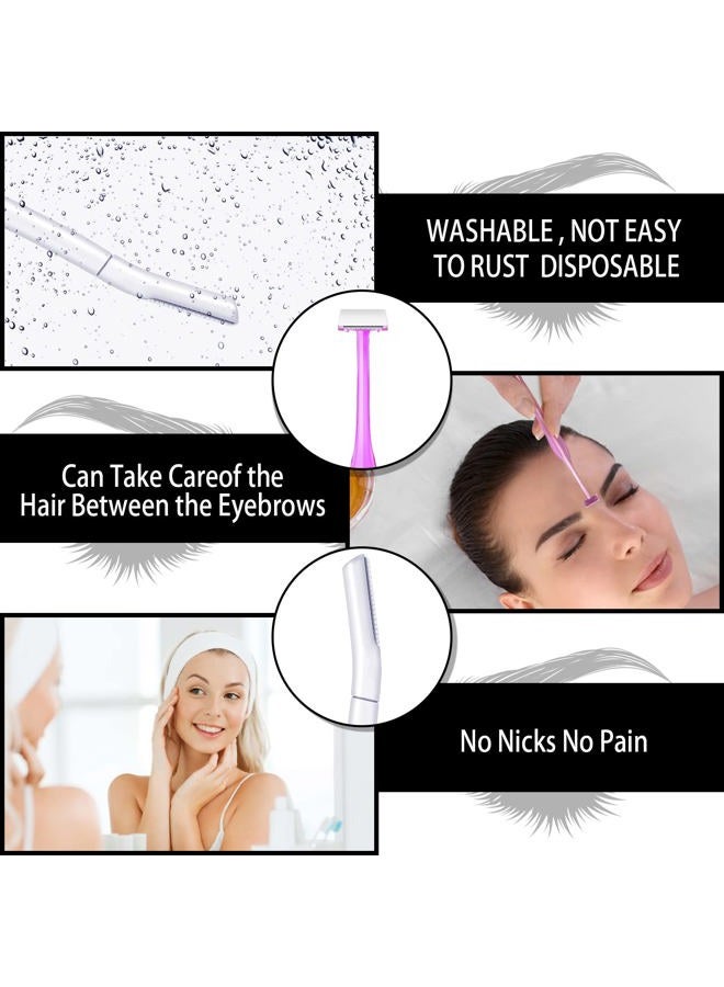 Lothee 20 Pcs Eyebrow Razor for Women T Shaped Dermaplane Face Razor Eyebrow Trimmer Facial Razor with Cover Eyebrow Shaver Face Hair Remover Tool for Women Girls, 2 Style - Image 4