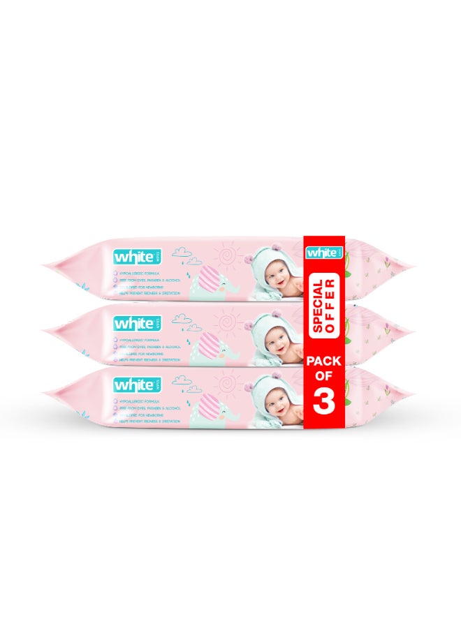 White Wet Wipes Sensitive Baby 72 Pulls 3in1 - Image 1