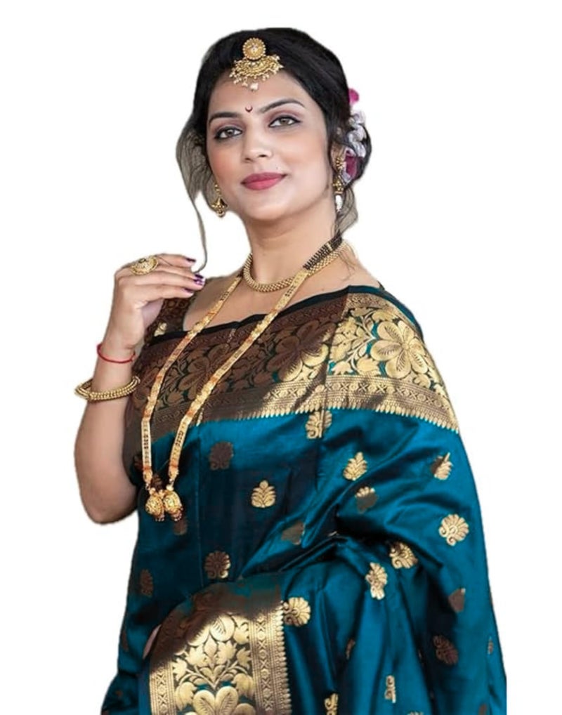 C J Enterprise Women's Banarasi Saree Pure Kanjivaram Silk Saree Soft Design Wear Pattu Sarees Latest Cotton With Blouse Piece for Wedding sadi new ladies 2026 - Image 1