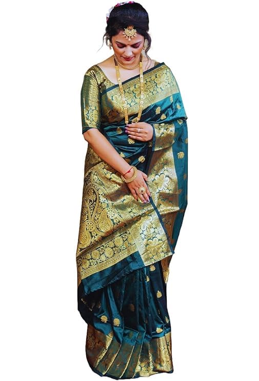C J Enterprise Women's Banarasi Saree Pure Kanjivaram Silk Saree Soft Design Wear Pattu Sarees Latest Cotton With Blouse Piece for Wedding sadi new ladies 2026 - Image 2