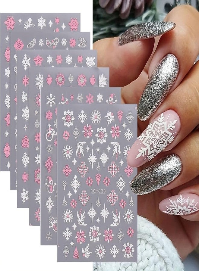 SWEET TREND 12pcs Christmas Nail Stickers Decals: 3D Snowflakes Christmas Tree Reindeer DIY Design - Matte Self Adhesive Holiday Nail Art Stickers for Women Gifts - Manicure Salons at Home - Image 3