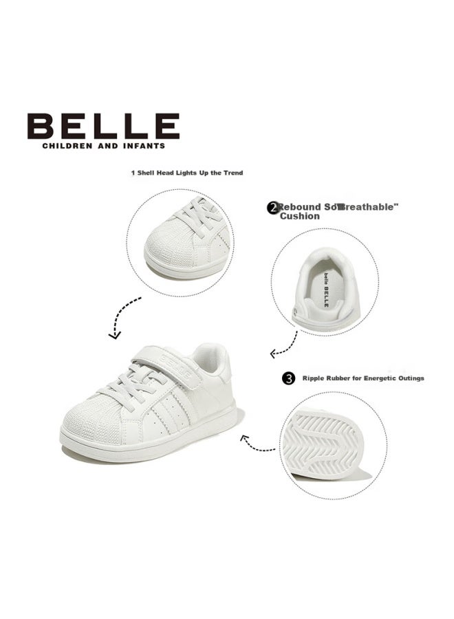 Belle Kids' Casual White Sneakers Autumn Sports Shoes For Boys And Girls Size 33 - Image 1