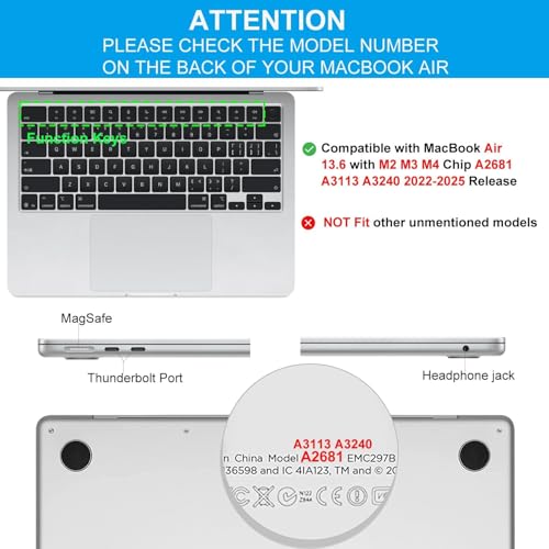 TELTREK 3 Pc's TrackPad (TouchPad) & PalmRest Clear TPU Skin Protector Compatible With Macbook Air 13.6 Inch (M2, M3, M4 Chip 2022-2025) Models : A2681 A3113 A3240 - Image 2