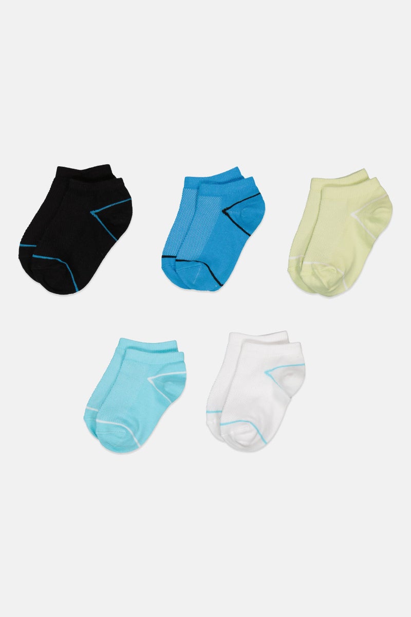 Joe Boxer Kids Boy 5 Pairs Stripe Ankle Socks, Multicolor - Image 3