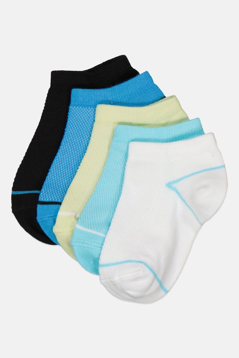 Joe Boxer Kids Boy 5 Pairs Stripe Ankle Socks, Multicolor - Image 1