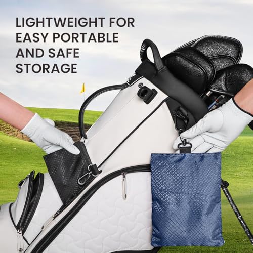 FINGER TEN Golf Pouch Bag for Valuables Tee Color with 4 Golf Pencil Pack, Zippered Pocket Gear Clip Hook to Bag (Blue Pouch Bag) - Image 4