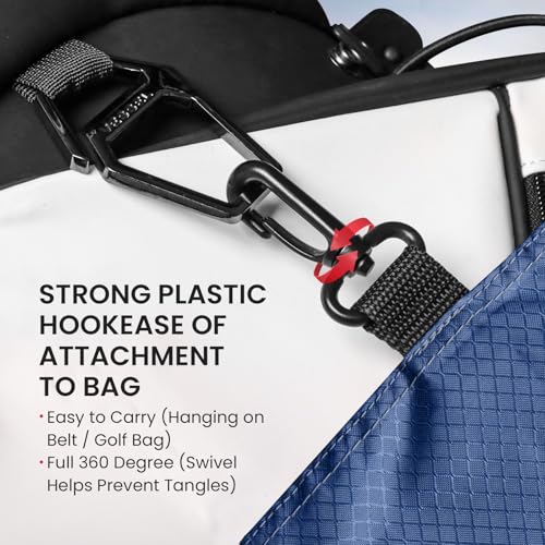 FINGER TEN Golf Pouch Bag for Valuables Tee Color with 4 Golf Pencil Pack, Zippered Pocket Gear Clip Hook to Bag (Blue Pouch Bag) - Image 5