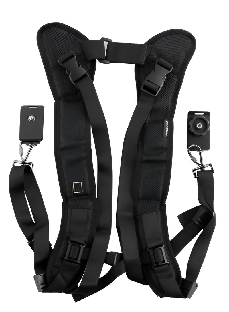 Dual Camera Sling Strap for DSLR Cameras, Quick-Release Mount, Adjustable Comfort for Photographers - Image 2