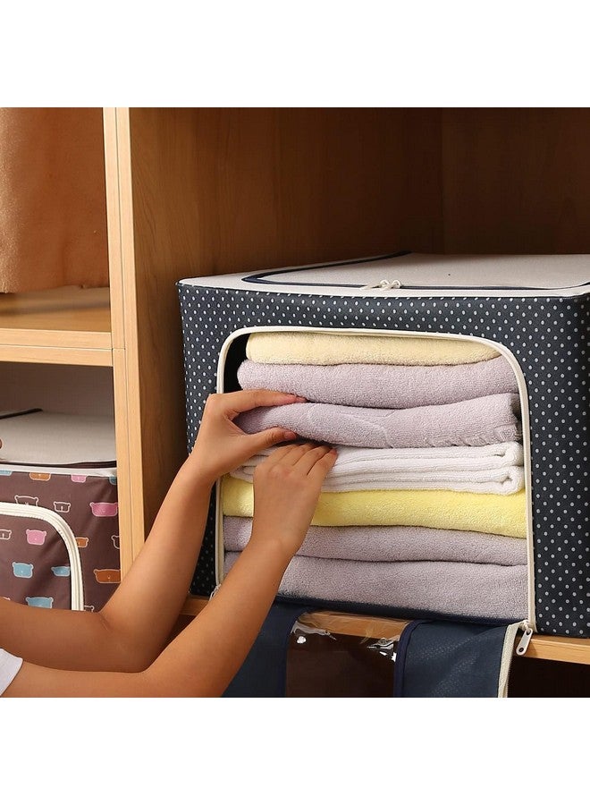RENVA Polyester 66L 1Pcs Wardrobe Organizer For Clothes With Steel Frame Foldable Storage Bins-Clothing Storage With Foldable Clear Window 20 * 16 * 12In (1), Black - Image 4