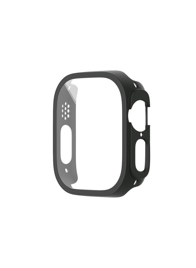 Shell Film Integrated Protective Shell For Ultra Watch PC + Tempered Film Integrated For Apple 9 Generation Protective Cover-Color:6# Red-Appearance Size:40mm