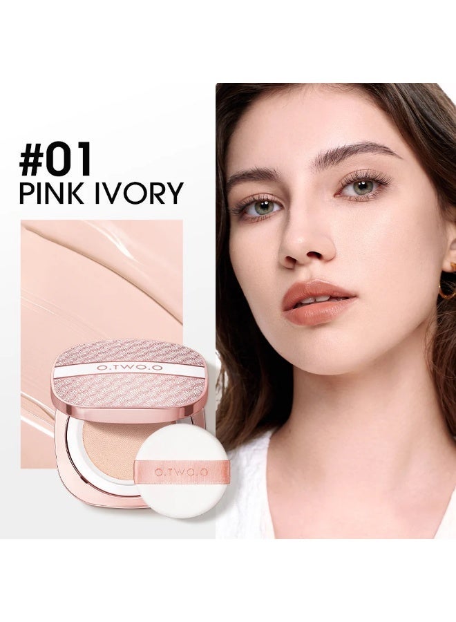 O.TWO.O BB Cushion Liquid Foundation Medium Coverage Moisturizing Brightening Oil-Control (Shade-Pink Ivory) - Image 3