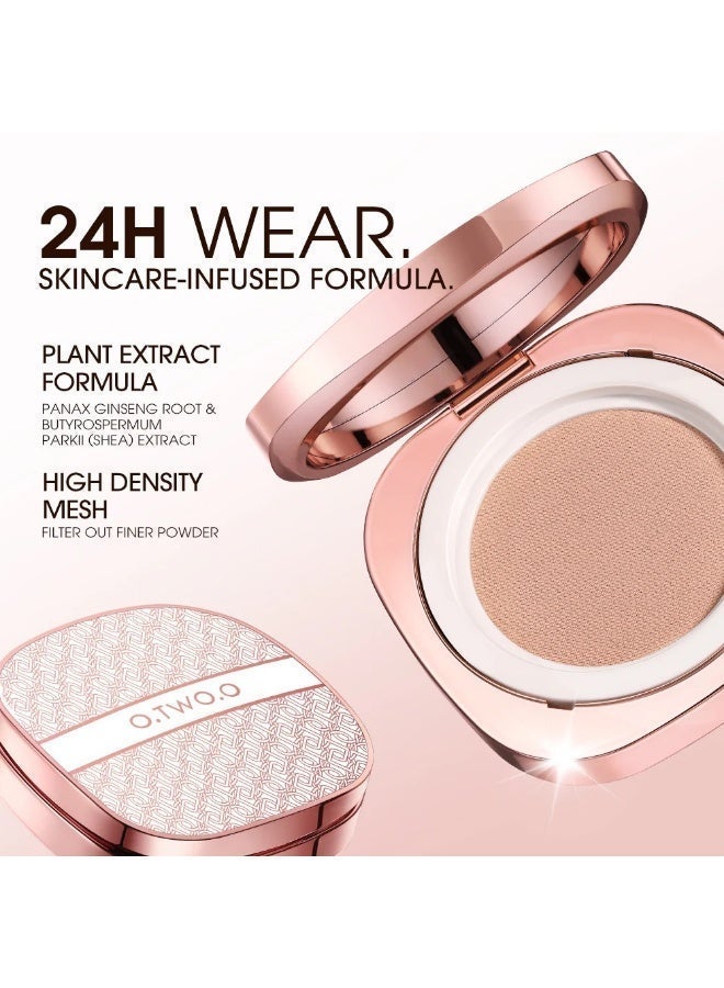 O.TWO.O BB Cushion Liquid Foundation Medium Coverage Moisturizing Brightening Oil-Control (Shade-Pink Ivory) - Image 4