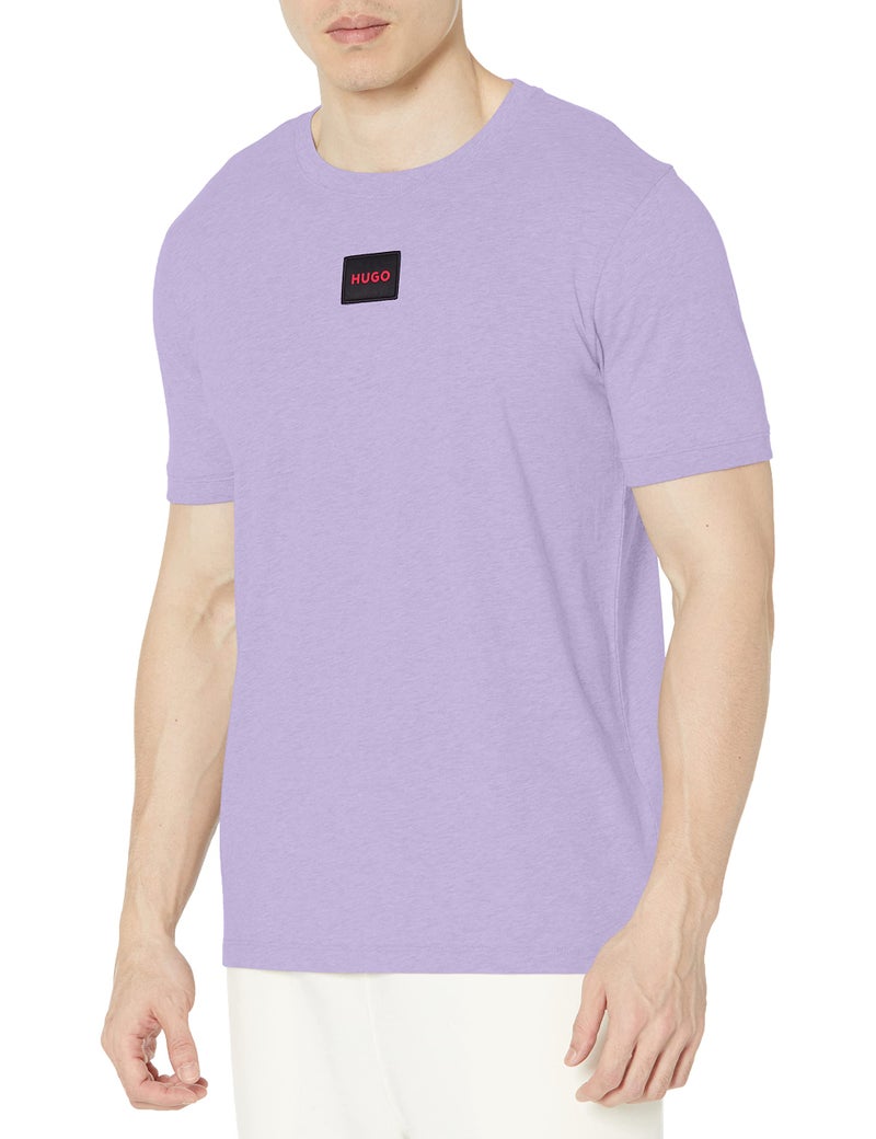 HUGO تي شيرت هوجو للرجال بياقة دائرية عادية مقاس XXLarge أمريكي بلون لافندر هيل