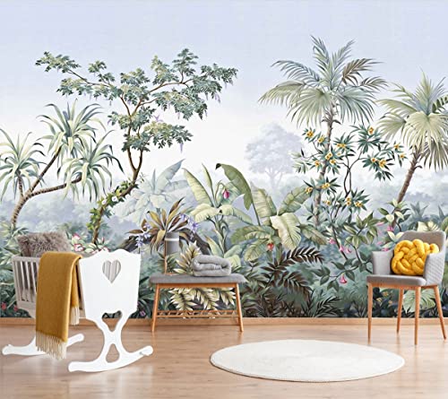Reyhui Tropical Banana Leaf Wallpaper Green Plant Wall Murals for Bedroom Living Room not selfAdhesive - Image 1