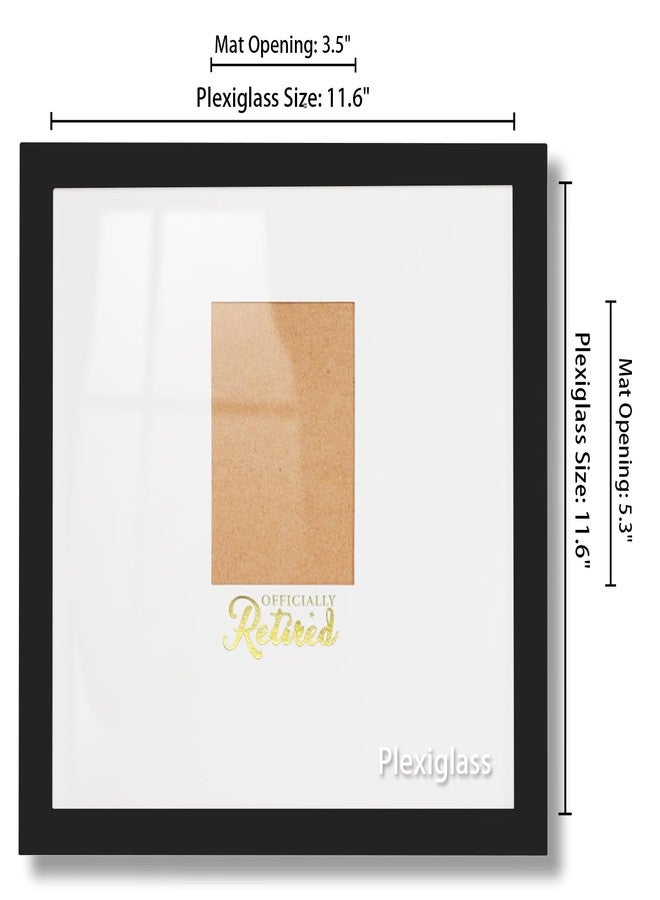 SEEBERY 13x13 Retirement Signature Frame with Plexiglass Cover - Holds 4x6 Photos - Happy Retirement Gift for Women/Men, Alternative Guest Book Autograph Frame for Party Decorations & Wall Display, Black Gold - Image 3