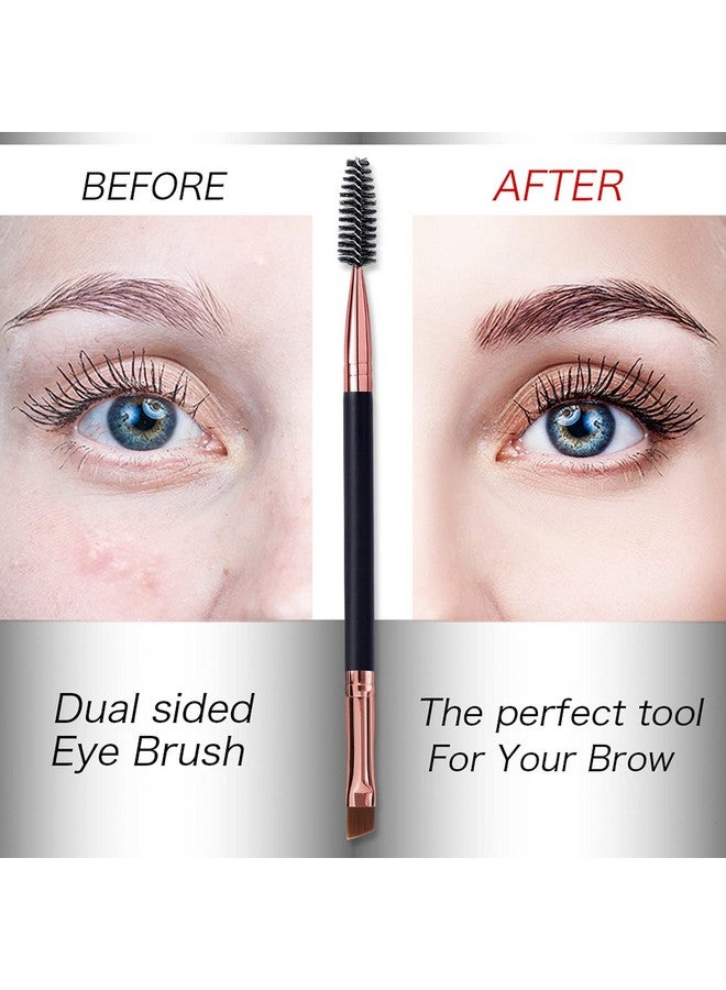 DELAYNOMORE77 Duo Eyebrow Brush Eyebrow Brush Eyelash Comb And Eyebrow Brush Professional Angled Eye Brow Brush And Spoolie Brush Set. (Black+Black) - Image 4