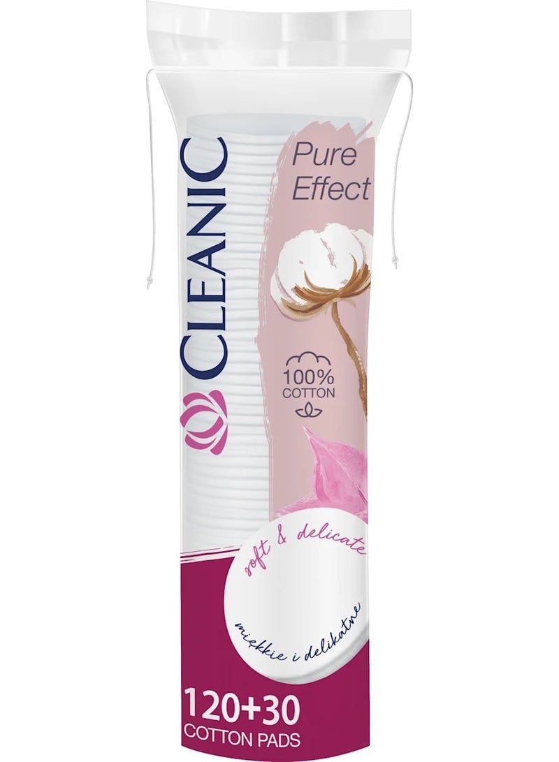 CLEANIC Makeup Remover Cotton Pads -120+30 Pieces 