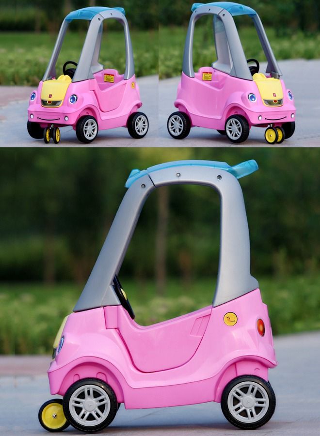 JSAITOYS Cute Kids Sliding Car Cozy Coupe Ride-On Toy Toddler Push And Buggy Includes Working Doors Steering Wheel  - Image 3