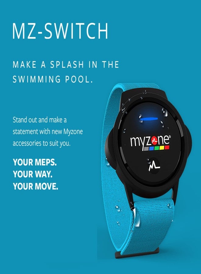 MYZONE MZ-Switch Replacement Arm & Wrist Straps - Aqua - Vibrant, Adjustable & Comfortable Replacement Fitness Band for the MZ-Switch - Image 3