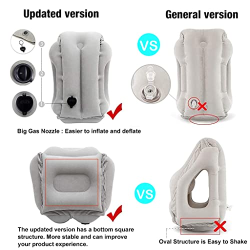 PALAY® Inflatable Travel Pillow, Inflatable Neck Air Pillow for Sleeping, Support Head, Chin, Neck and Lumbar, Avoid Neck & Shoulder Pain, Comfortable for Airplane, Car, Polyvinyl Chloride, Grey - Image 5