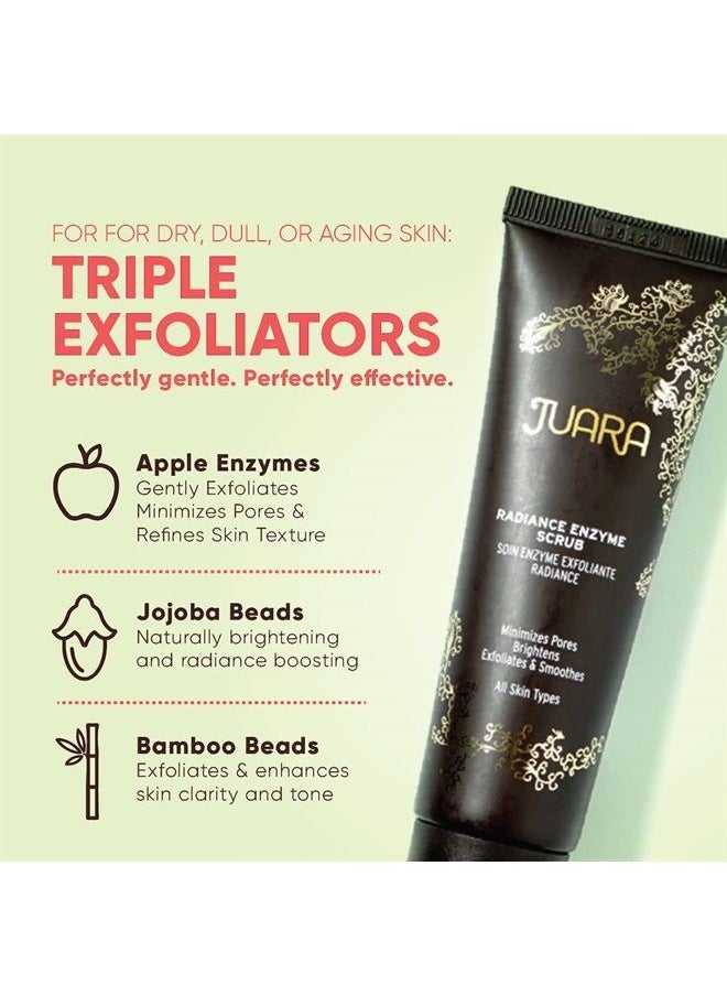 Juara - JUARA - Radiance Enzyme Scrub | Sensitive Exfoliant | Brightening Facial Cleanser | Pore Clarifier | Invigorating, 3-1 Face Wash | Cruelty Free, Paraben & Sulfate Free, Vegetarian | 2.5 oz (2 Pack) - Image 1