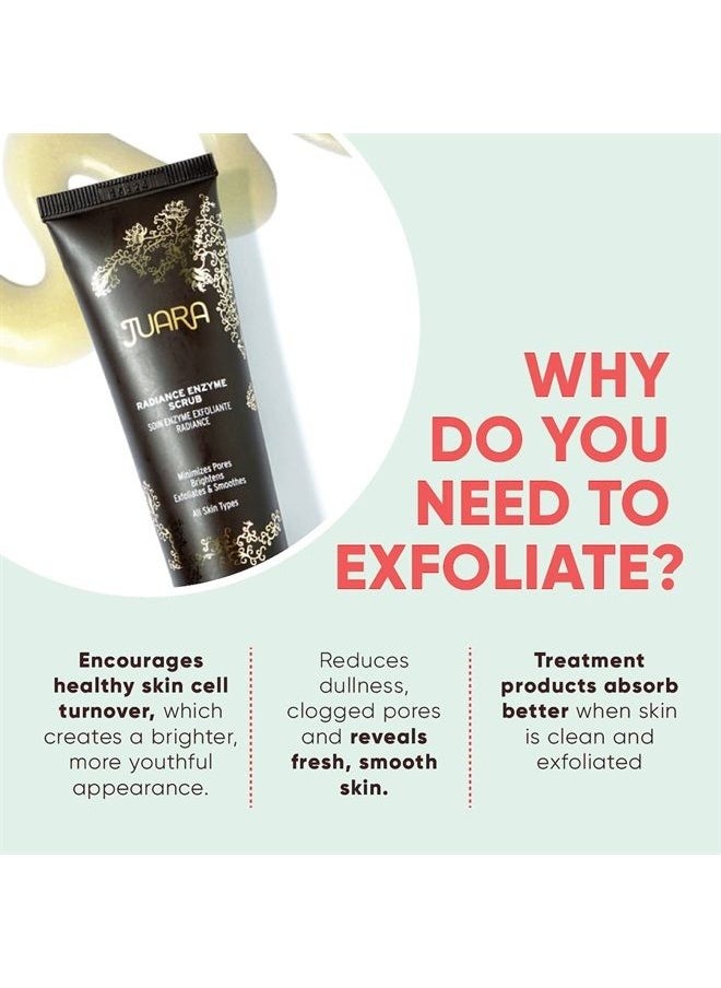 Juara - JUARA - Radiance Enzyme Scrub | Sensitive Exfoliant | Brightening Facial Cleanser | Pore Clarifier | Invigorating, 3-1 Face Wash | Cruelty Free, Paraben & Sulfate Free, Vegetarian | 2.5 oz (2 Pack) - Image 1
