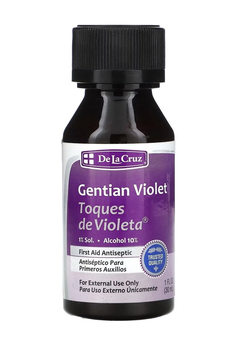 دي لا كروز الجنطيانا البنفسجية مطهر للإسعافات الأولية 1 أونصة سائلة (30 مل)