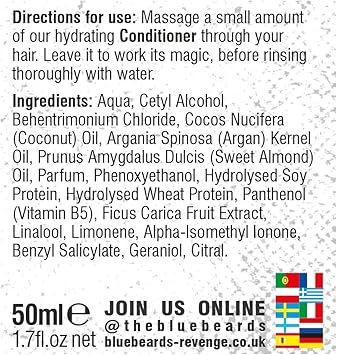 The Bluebeards Revenge Conditioner For Men Vegan Friendly Conditioner Repairs and Rehydrates Dry Damaged Hair Sulfate and Paraben Free 50ml - Image 2