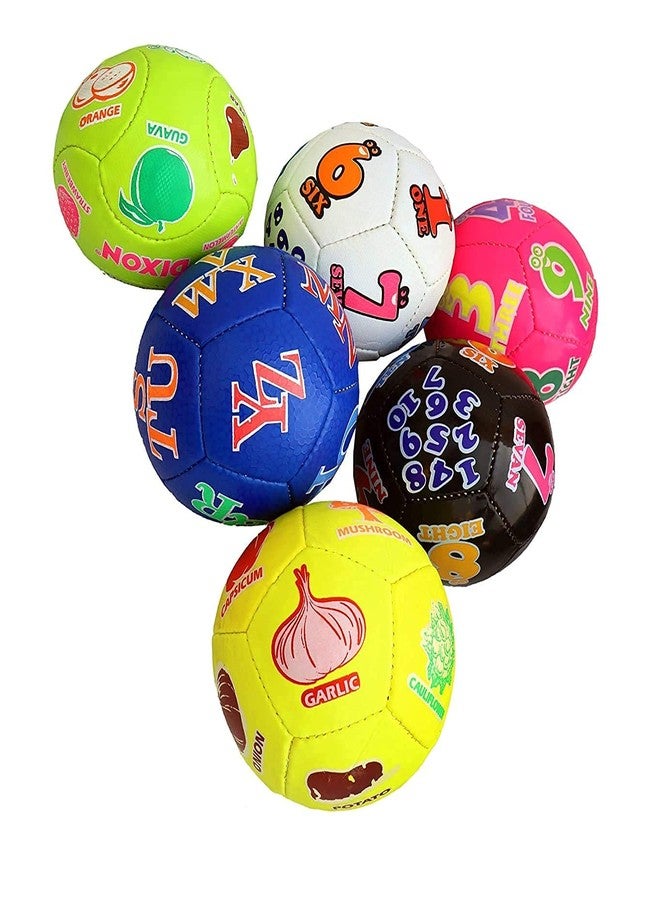 Gmefvr Kids Mini Football Multi Random Design and Color (ABC,123, Fruits, Vegetable, Cartoon) (Football with Air Pump) - Image 4