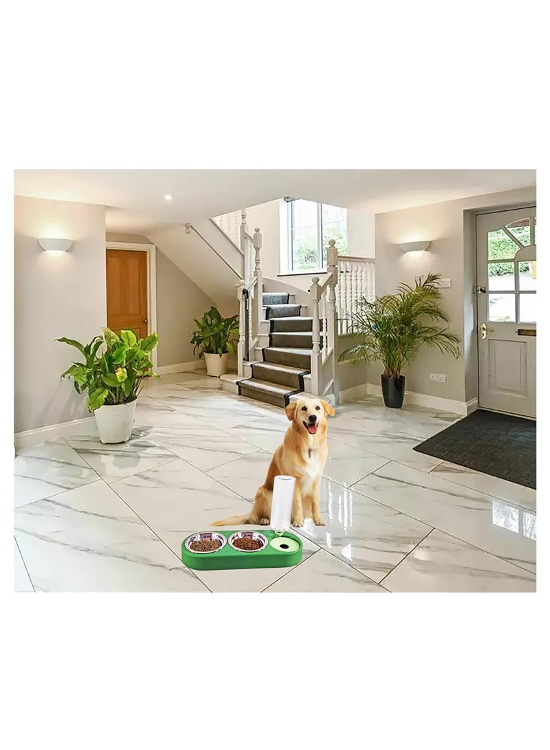 أن ان سي بيتس وحدة تغذية أوتوماتيكية للحيوانات الأليفة وموزع مياه، وعاء تغذية 2 في 1 للقطط والكلاب الصغيرة والمتوسطة الحجم، محطة تغذية متينة مع أوعية من الفولاذ المقاوم للصدأ، وزجاجة مياه، وتصميم غير قابل للانزلاق 40 سم (أخضر) - Image 3