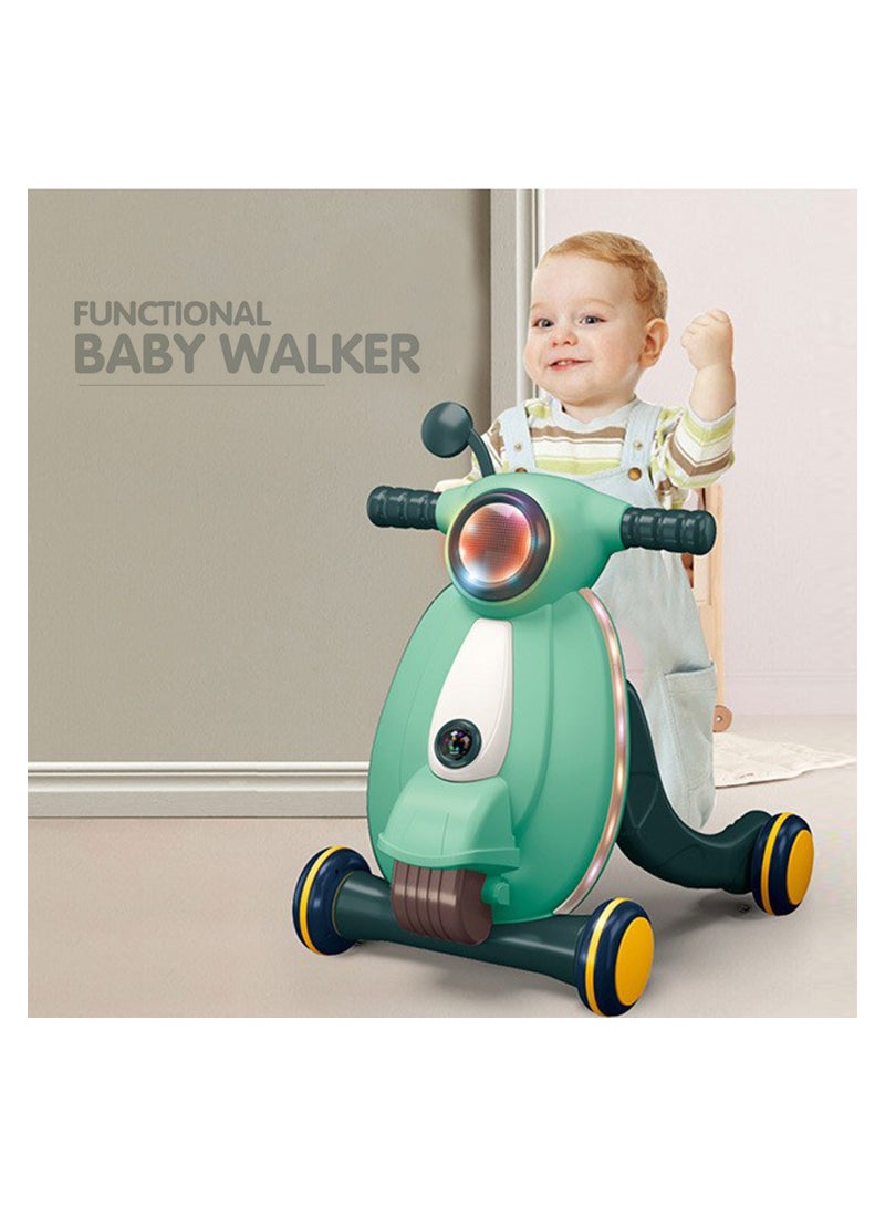 Little Story Multifunctional Baby Walker With Light And Music, Fun And Learning Toy - Green - Image 3