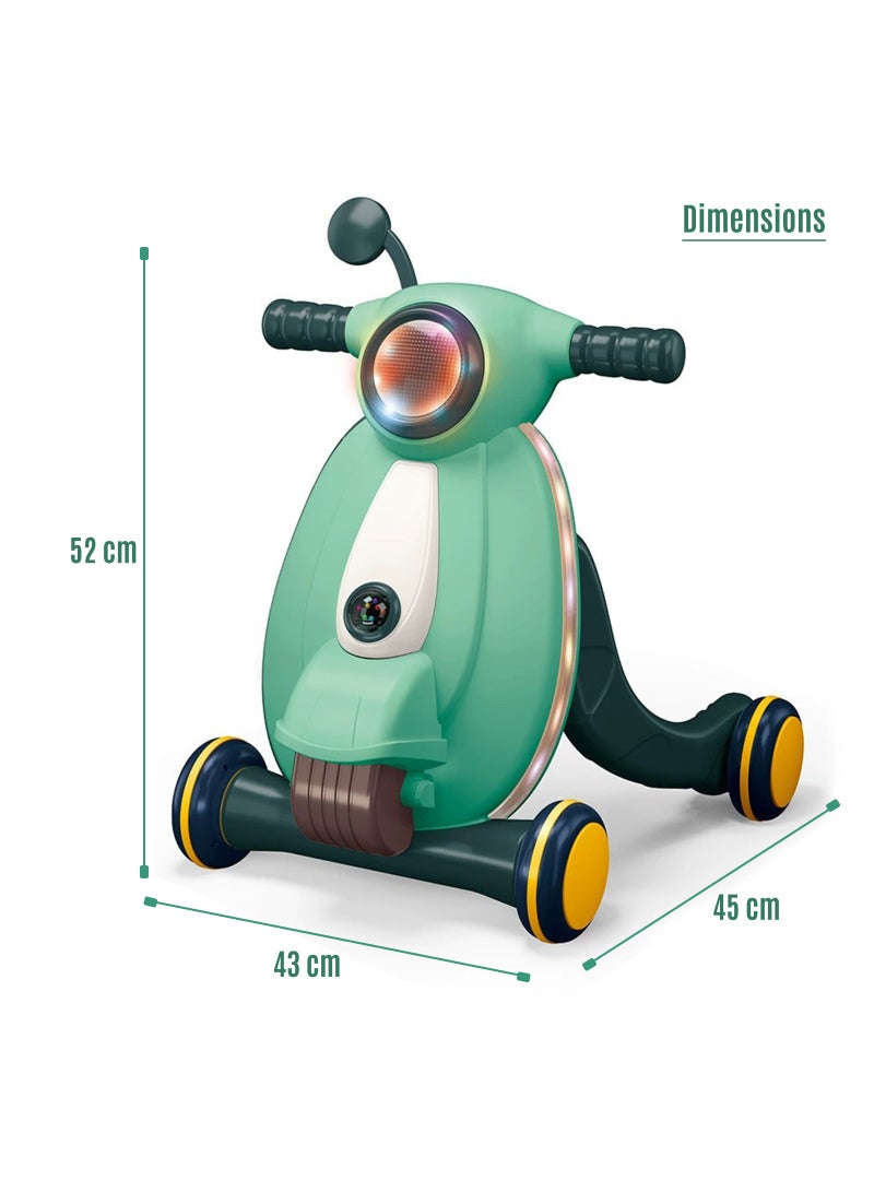 Little Story Multifunctional Baby Walker With Light And Music, Fun And Learning Toy - Green - Image 4