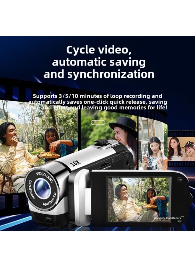 Generic Student Party Megapixel Camera Handheld Dv Flip Swivel Screen Selfie Campus Retro Ccd Digital Camera-Body Color:Black (hd Lens Flip Screen)-package Five  - Image 3