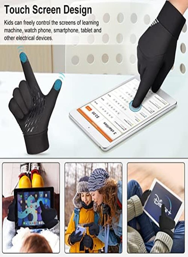OOPOR Kids Winter Warm Cycling Gloves - Touch Screen Thermal Children Mittens Anti-Slip Bike Snow Running Boys Girls 4-12 Years - Image 2