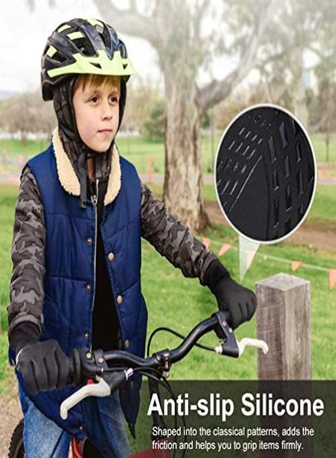 OOPOR Kids Winter Warm Cycling Gloves - Touch Screen Thermal Children Mittens Anti-Slip Bike Snow Running Boys Girls 4-12 Years - Image 4