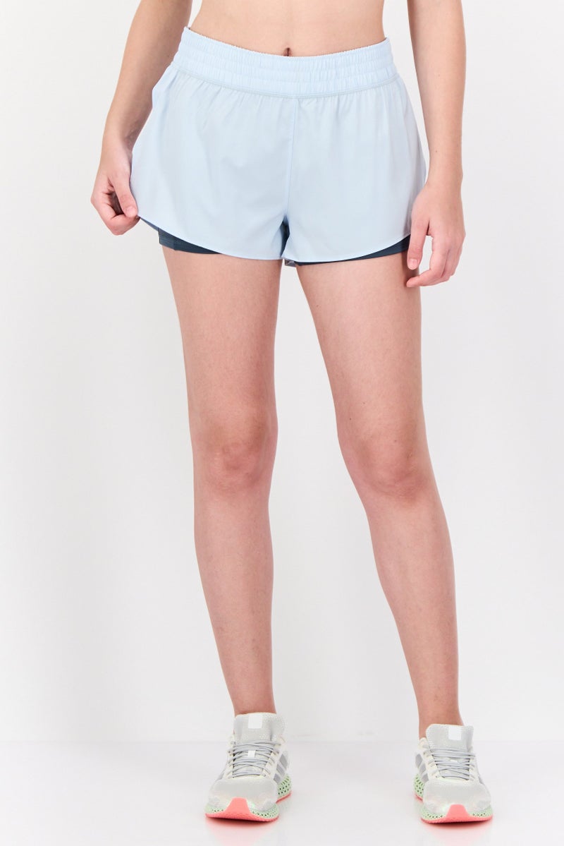 Reebok Women Sportswear Fit Training Shorts, Light Bue  - Image 1