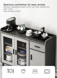 Sharpdo Kitchen Pantry Cabinet, Freestanding Storage Sideboard, Modern Coffee Corner for Dining Room, Practical Cupboard for Living Room  - Image 4