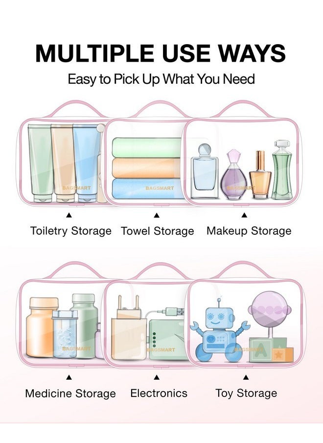 BAGSMART Clear Toiletry Bag, Tsa Approved Travel Toiletry Bag Carry On Travel Accessories Bag Airport Airline Quart Size Bags Water-Resistant Makeup Bag For Women  - Image 5