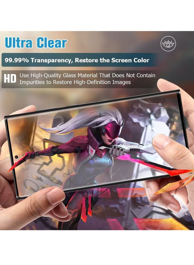 BORTONY Galaxy S22 Ultra Screen Protector [2+2 Pack] Camera Lens Protector, Fingerprint Unlock Support, HD Tempered Glass, Touch Sensitive, Anti Scratch, for Samsung S22 Ultra 5G Glass - Image 4