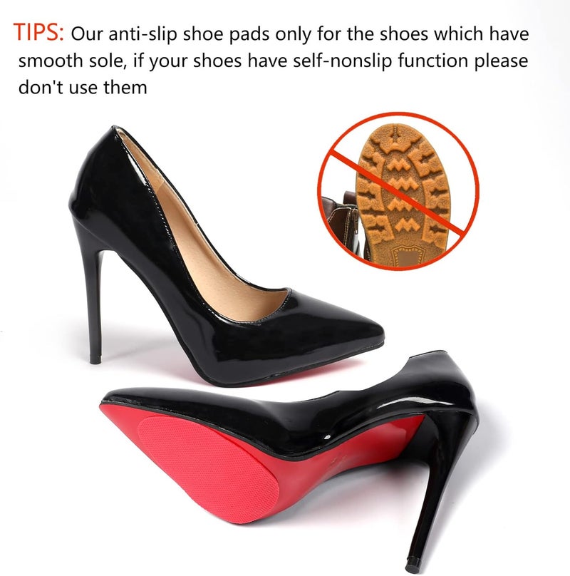 Ashoesert 's Shoe Sole Protector for Heels,Shoe Grips on Bottom of Shoes, Anti Slip Shoe Grips,Non Slip Shoe Pads,Non Slip Pads for Shoes, Shoe Gummies for Heels, Red - 3 Pairs, 3.5"×2.5" - Image 2