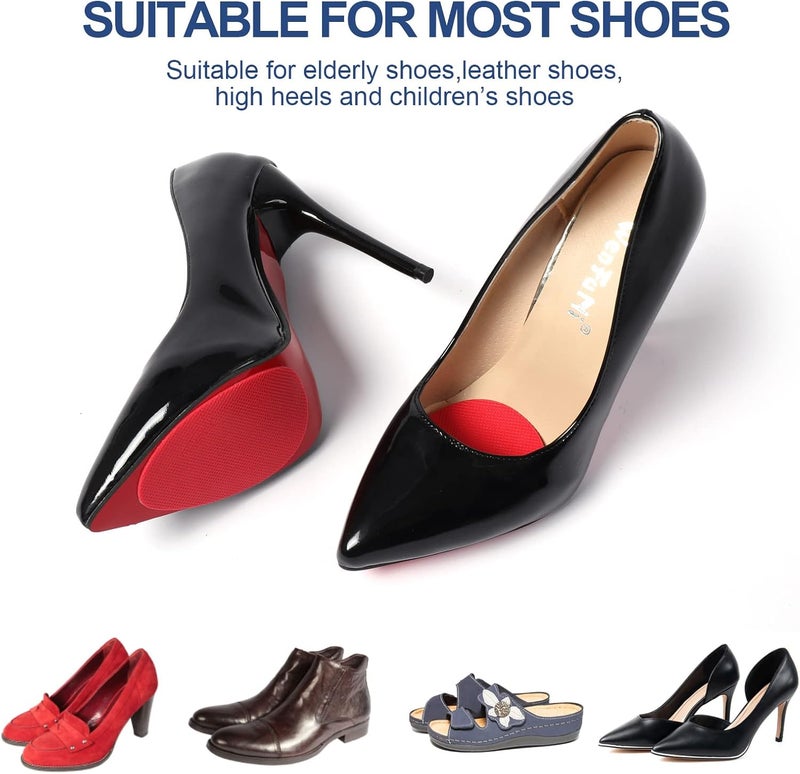 Ashoesert 's Shoe Sole Protector for Heels,Shoe Grips on Bottom of Shoes, Anti Slip Shoe Grips,Non Slip Shoe Pads,Non Slip Pads for Shoes, Shoe Gummies for Heels, Red - 3 Pairs, 3.5"×2.5" - Image 3