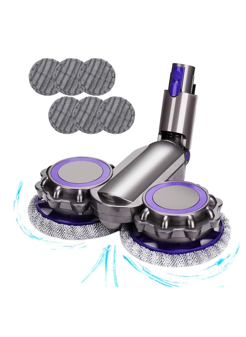Electric Mop Head Attachment for Dyson v7 v8 v10 v11 v15 Dry and Wet Vacuum Cleaner Floor Replacement, 6 Washable Pads, V6 Slim Series Not Compatible  - Image 1